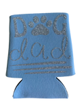 High-quality, brightly colored can koozies with cute dog designs made with sparkly vinyl.