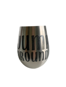 Stemless wine glasses with Wisconsin sports themed designs made with sparkly vinyl. Glasses have a sleek and elegant design, and are made from food-grade stainless steel. These heavy-duty glasses are shatterproof and have a weighted base, making them tip resistant.