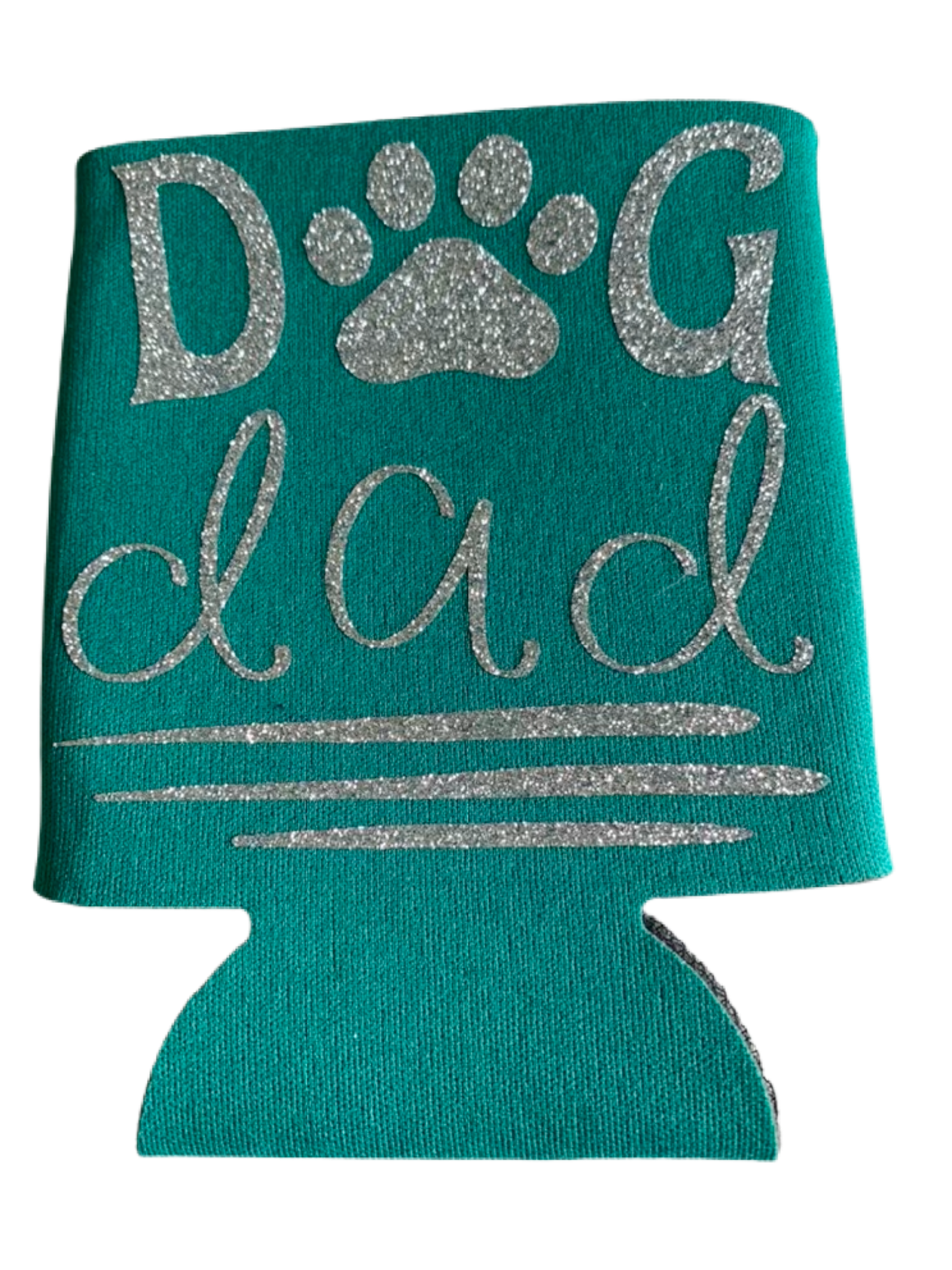 High-quality, brightly colored can koozies with cute dog designs made with sparkly vinyl.