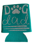 High-quality, brightly colored can koozies with cute dog designs made with sparkly vinyl.