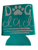 High-quality, brightly colored can koozies with cute dog designs made with sparkly vinyl.
