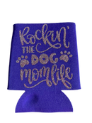 High-quality, brightly colored can koozies with cute dog designs made with sparkly vinyl.