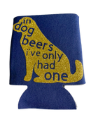 High-quality, brightly colored can koozies with cute dog designs made with sparkly vinyl.