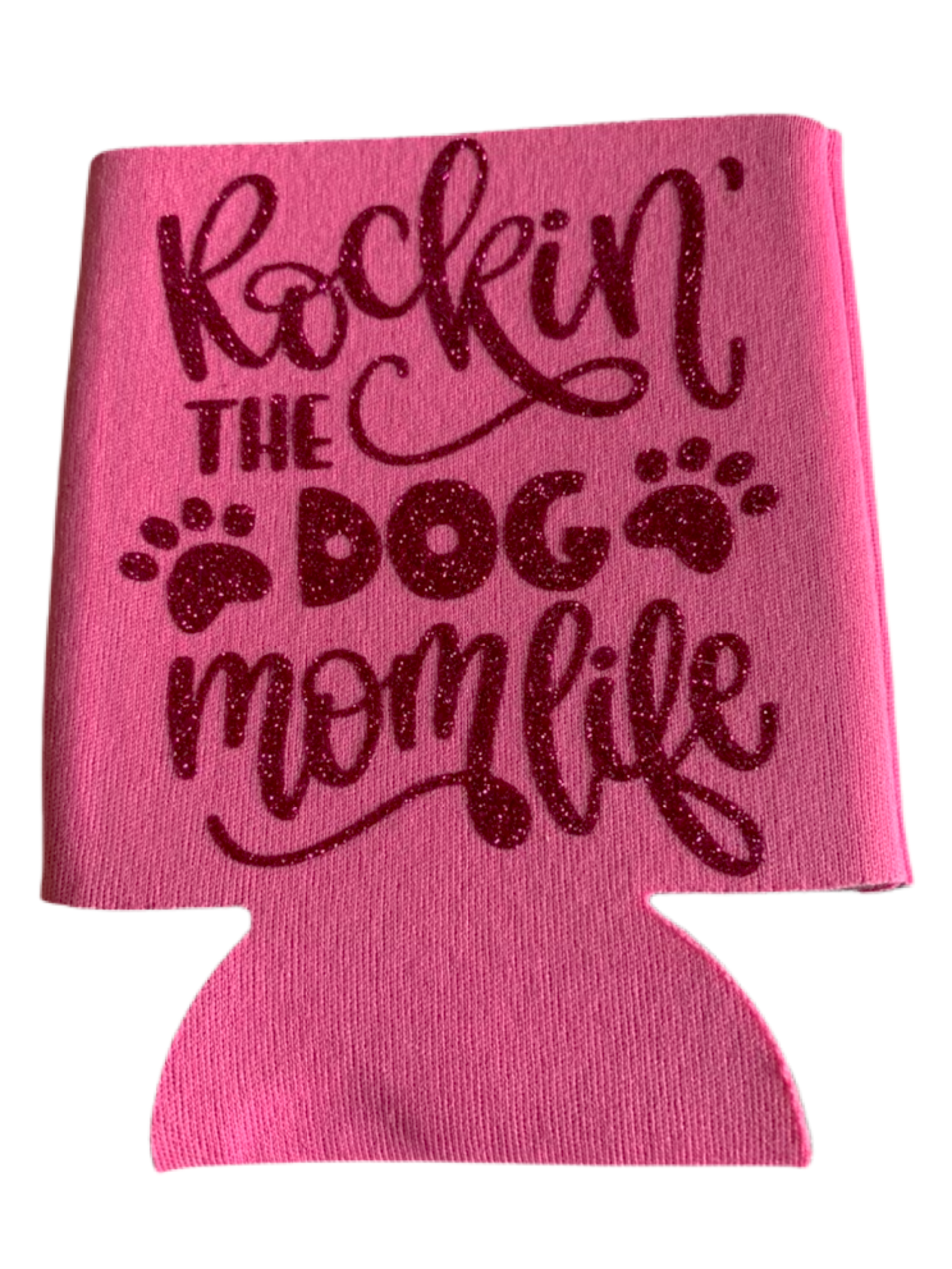 High-quality, brightly colored can koozies with cute dog designs made with sparkly vinyl.