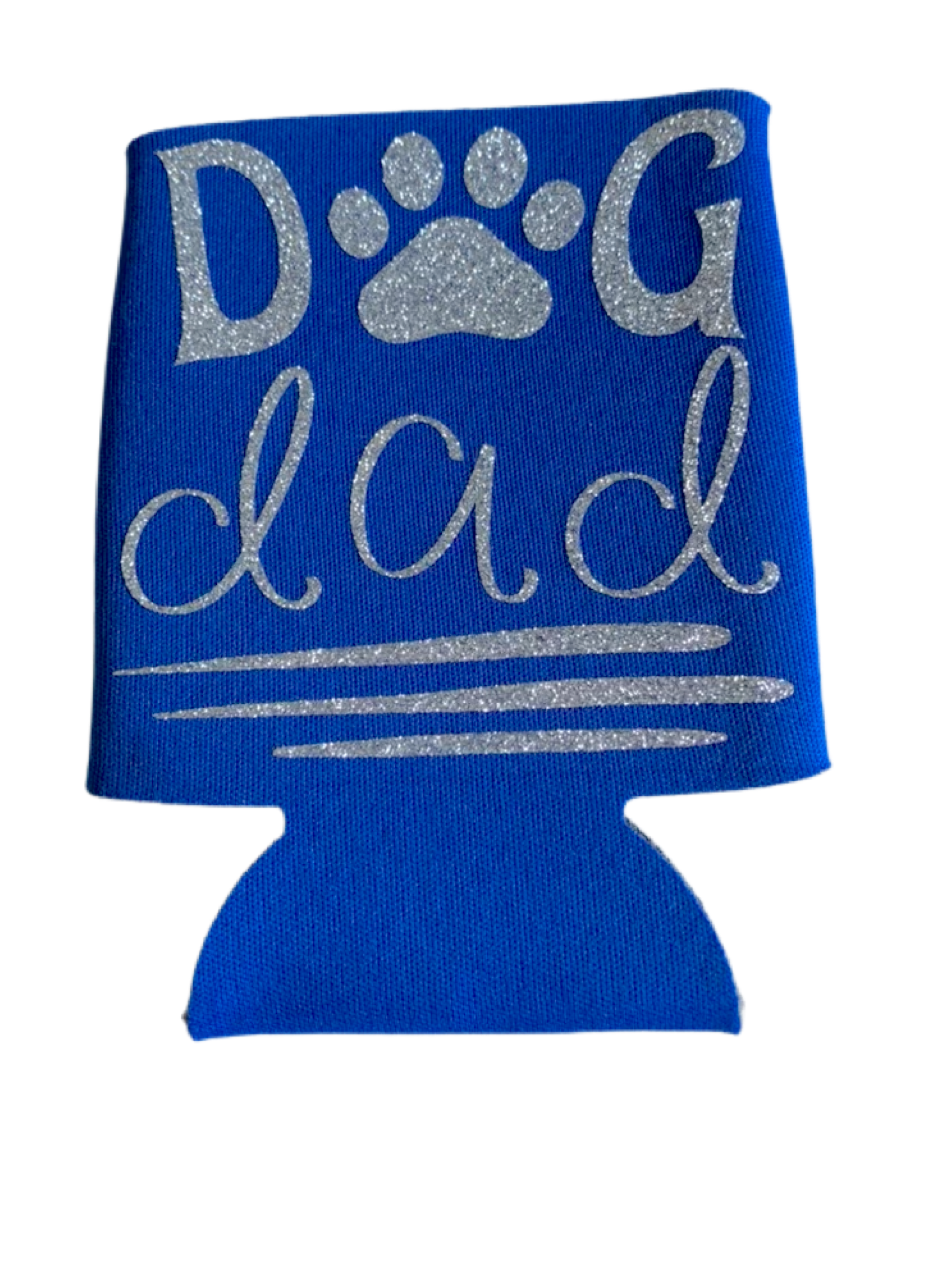 High-quality, brightly colored can koozies with cute dog designs made with sparkly vinyl.