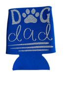 High-quality, brightly colored can koozies with cute dog designs made with sparkly vinyl.
