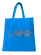 High-quality, brightly colored canvas tote bags with cute dog designs made with sparkly vinyl.