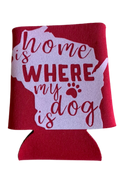 High-quality, brightly colored can koozies with cute dog designs made with sparkly vinyl.