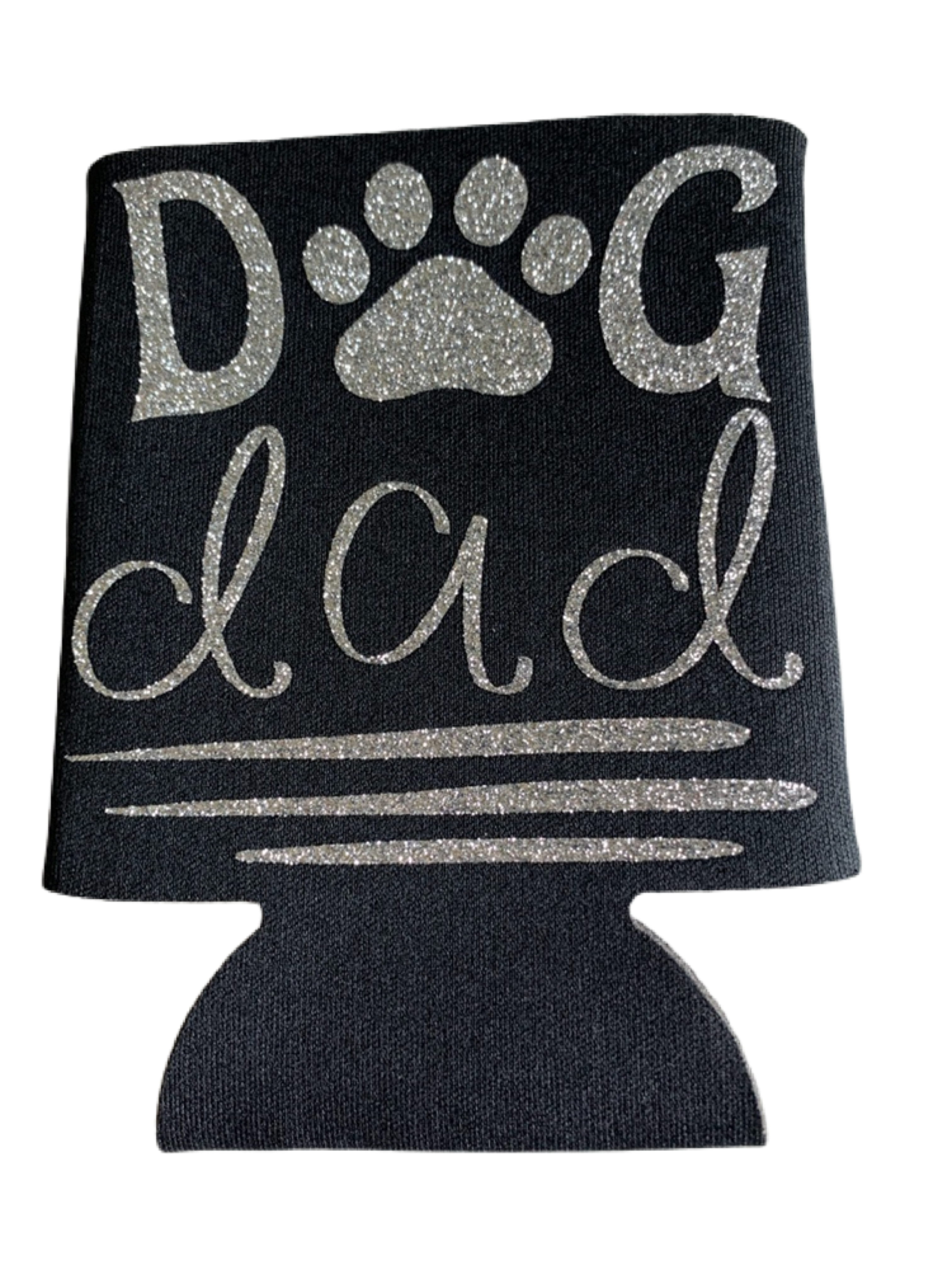 High-quality, brightly colored can koozies with cute dog designs made with sparkly vinyl.