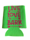 High-quality, brightly colored can koozies with cute dog designs made with sparkly vinyl.