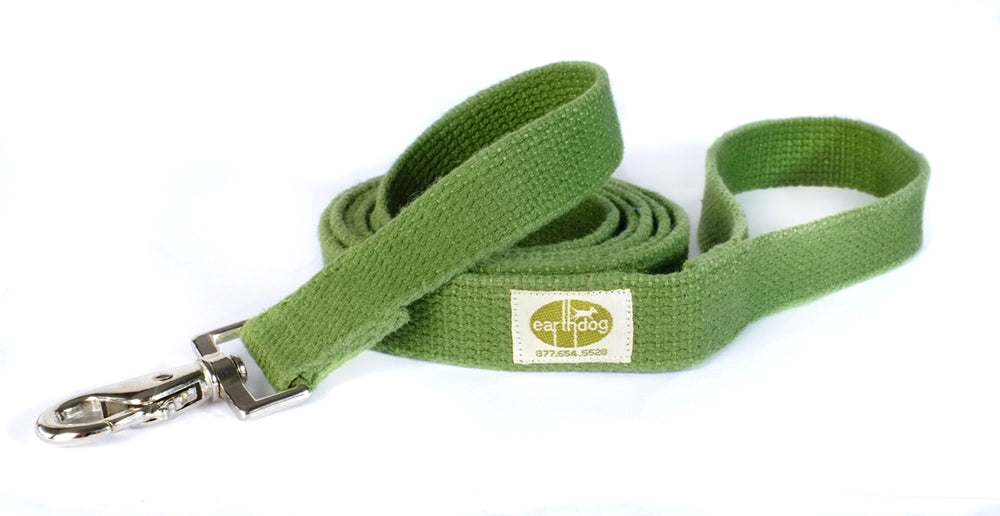 Brightly colored leashes by Earth Dog are made from 100% hemp webbing and high-quality snap hooks. Leashes are durable and easy to clean.