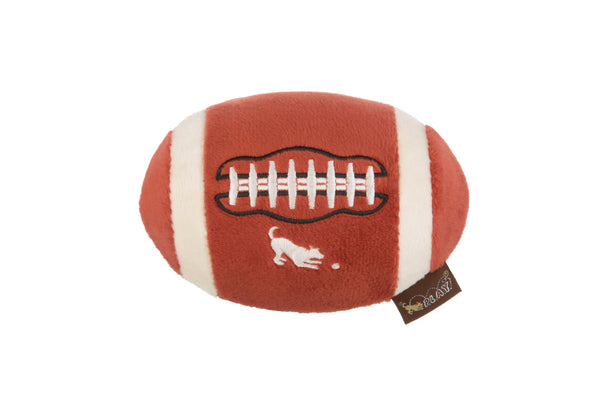 P.L.A.Y. plush dog toys are certified non-toxic, made with durable double-layered fabrics that feature reinforced stitching for extra durability, and are filled with PlanetFill® filler made from 100% post-consumer certified-safe recycled plastic bottles.