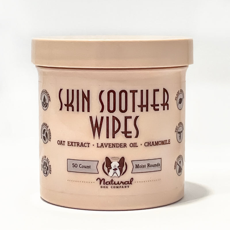 Vet-formulated nourishing wipes are extra gentle on skin and work wonders without harmful chemicals. Skin Soother Wipes are anti-inflammatory and effectively relieve itchy, dry, red skin, cuts, rashes, burns, and skin infections. Safe for dogs of all sizes, ages, breeds, and can be applied to faces, paws, and butts to heal and soothe itchy skin from allergies.