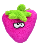 The Duraplush Strawberry dog toy is durable, soft, eco-friendly, and made in the USA. It features a Duraplush 2-ply bonded outer material, Stitchguard internal seams, and eco-fill recycled filling. Toy does not contain an internal squeaker.