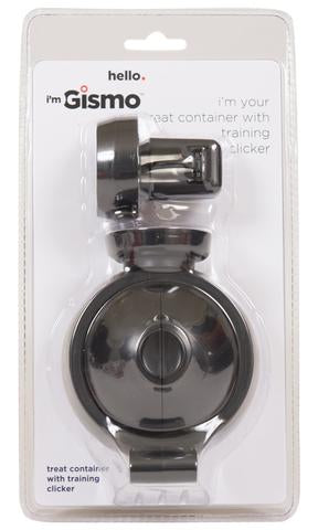 Connect the treat container and training clicker to the top of the i'm Gismo handle for an all-in-one training system. Use the multi-function button at the top of the handle to "click". The treat container's unique design, allows for quick and easy access to treats.